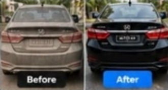 Before and After Sedan Rear Gloss Detailing