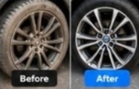 Before and After Alloy Wheel & Tire Dressing